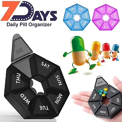 7 Day Dispenser Container Tablet Daily Case Medicine Organizer Pill Box Weekly • $7.49