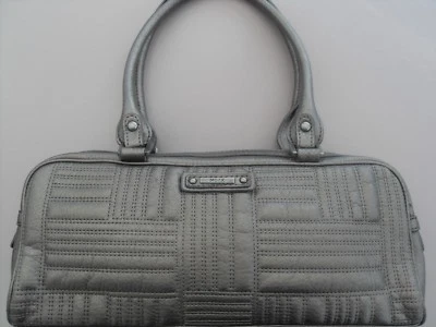 MEXX PALEST TAUPE METALLIC ABSTRACT STYLE HANDBAG (Long Handle) Ex' Condition • £9.99