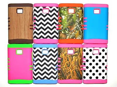 Lg Optimus Logic/dynamic L35g 2layer/hybrid Case/cover For Net10/straight Talk   • $8