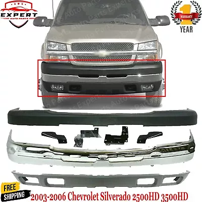 Front Bumper Kit With Brackets For 2003 - 2006 Chevrolet Silverado 2500HD 3500HD • $517
