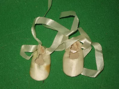 Vintage White Satin Shoes  For 8  Ginny Doll - New Old Stock • $15