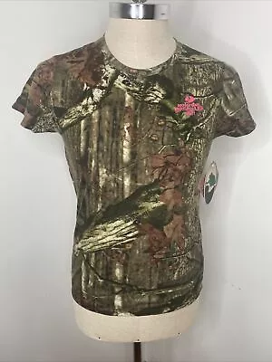 Mossy Oak Pink Break-Up Infinity Logo SS Camo T-Shirt Sizes M Women's NEW • $10