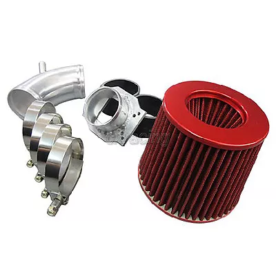 CXR 2.75  Cold Air Intake Pipe Kit + MAF Flange + Filter For E30 325E BMW Blue • $106.30