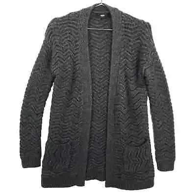Mossimo Cardigan Womens Medium Gray Long Sleeve Open Front Fuzzy Knit Sweater • $7.02