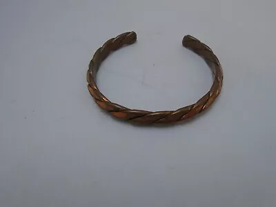 Braided Copper Cuff Bracelet Men's Unisex Healing Therapy Vintage • $16.50