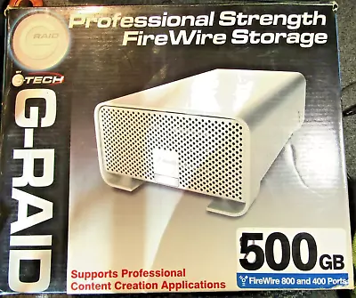 G-RAID G-Tech Professional Strength FireWire Storage ~ 500 GB ~ Works ~ W/disc • $39.95