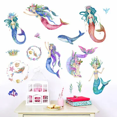  Fish Wall Stickers Ocean Creature Sea Life Mermaid Walls Cartoon • £7.99