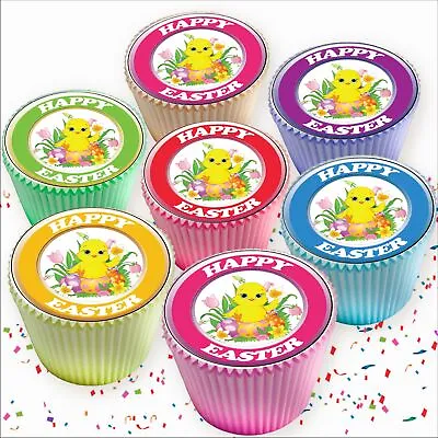 Mixed Easter Chicks Edible Cupcake Toppers Cake Decorations 7520 • £2.99