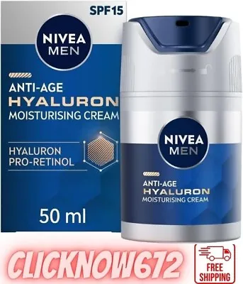 NIVEA MEN Hyaluron Face Cream (50Ml) Anti Wrinkle Cream Reduces Deep Wrinkles  • £16.33