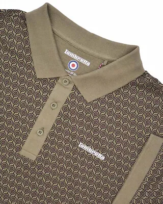 Lambretta Mens Geo Roundel Lambretta Short Sleeve Cotton Polo Shirt SIZES M-4XL • £21.99