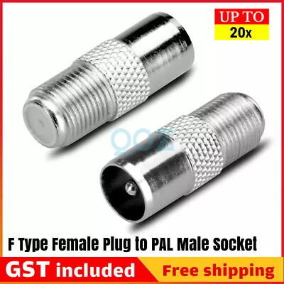 F-Type Male To PAL Female Socket TV Antenna Cable Connector RG6 Adaptor Adapter • $3.56