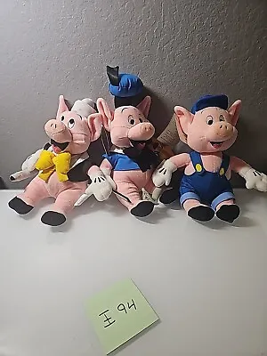 Vintage Disney Store Three Little Pigs Plush Set Of 3 ( 8 ) • $50
