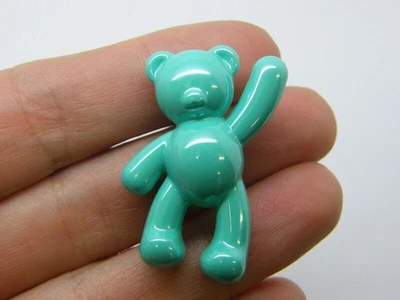 £1.15 • Buy 2 Teddy Bear Pendants Teal AB Acrylic P742 - SALE 50% OFF