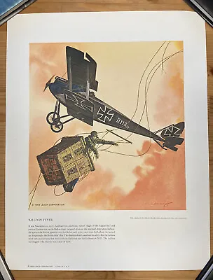 Vtg 1963 Balloon Fever Military Airplane Eschwege MERV CORNING Lithograph Print! • $19.99