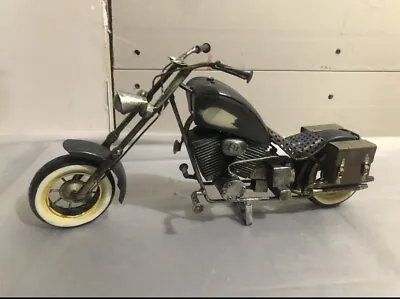 Vintage Handmade Metal Motorcycle Harley Davison Style Art Sculpture Figure • $58