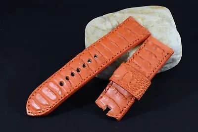 Ma Watch Strap 26/26 130/80 Mm Genuine Ostrich Finger Band Orange For Panerai 23 • $179.20