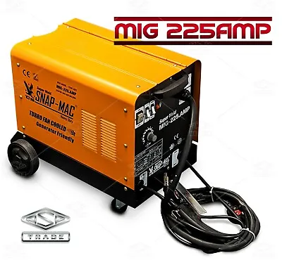 MIG Welder Gas / Gasless 240V 225 Amp DC - US SNAP-MAC • £299.99