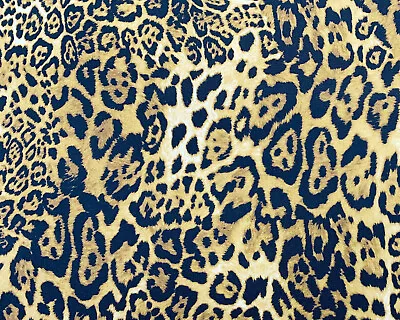 Animal Print Fabric Brown Leopard Print Cotton Craft Fabric Material Metre • £7.99