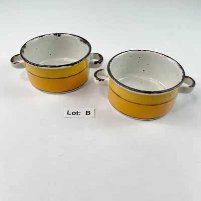 £46.60 • Buy 2 Vintage Mid Century Handle Stonehenge Midwinter Sun England Soup Bowls 4 1/2 