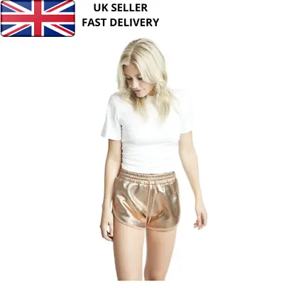£6.95 • Buy Ladies Coated Metallic Disco Shorts, Summer Shorts, Party Shorts