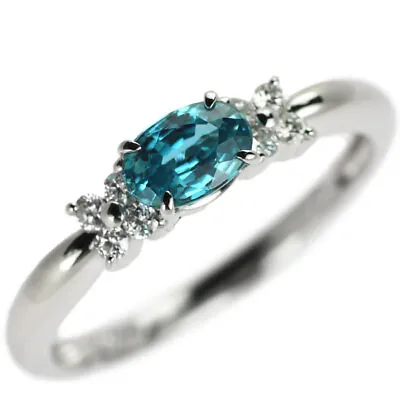 £504.98 • Buy Pt900 Zircon Diamond Ring 0.71ct D0.12ct - Auth Free Shipping From Japan- Auth S