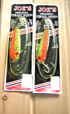 Vintage NEW TWO (2) JOE'S Original Pirate Trolling Spoon In Packages • $19.99