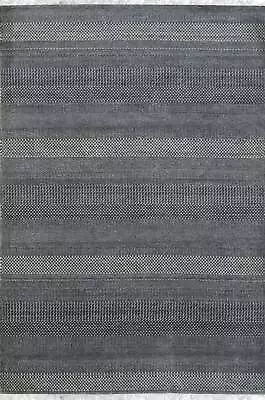 Hand Crafted Wool & Viscose Gray / Ivory Contemporary Modern Modern Grass Rug • $989.95
