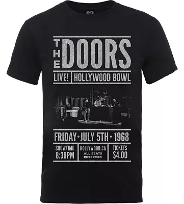 The Doors Hollywood Bowl 1968 Black T-Shirt NEW OFFICIAL • $38.05