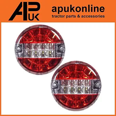 Pair LED 5.5 Inch Round Rear Brake Tail Lights Lamp Daxara Maypole Erde Trailer • $55.96