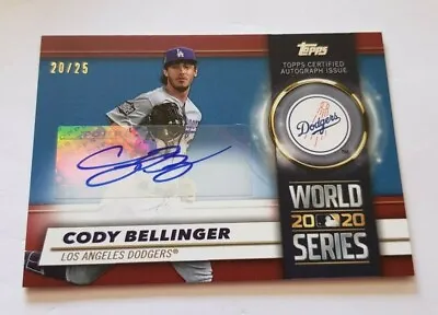 Topps 2021 Series 1 - ' Cody Bellinger - Dodgers ' - Red Parallel - Auto - 20/25 • £199.99