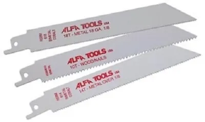 Alfa Tools RSBM414P Bi-Metal 4  14Tpi Reciprocating Saw Blade Pouched • $43.71