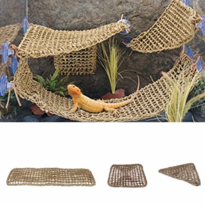 $9.99 • Buy 3 Shapes Reptile Hammock Bearded Dragon Lizard Lounger Natural Seagrass Hammock