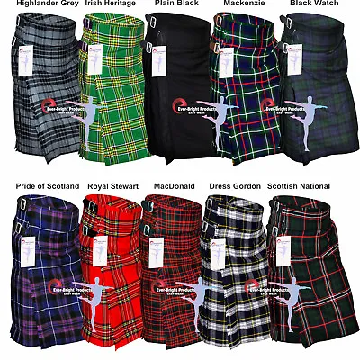 Men's 5 Yard Scottish Kilts Irish Tartan Kilt Highland Kilt Clearance Stock Sale • $18.99