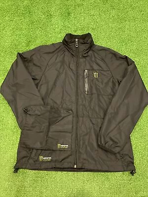 Monster Energy Coat Black Official Promo Packable Hooded  Jacket Sz XL (20.5x27) • $70