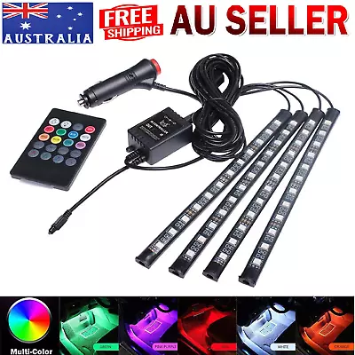 Led Strip Lights 48 Led Interior Multicolor Music Under Dash RGB Car Kit 4pcs AU • $18.99