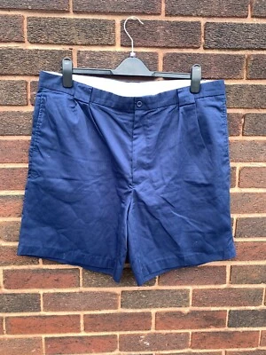 Kings Club Shorts Mens 40 Blue Striped Chino Simple Father Vintage Safari Golf • £7