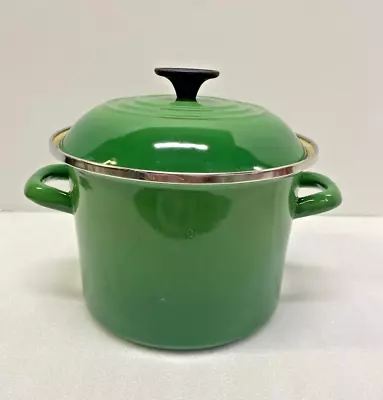 LE CREUSET Enamel On Steel Stock Pot With Lid~ Green • $29.99