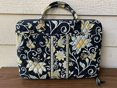 Vera Bradley Yellow Bird Computer Laptop Hard Case Bag Floral Black Strap • $39.99