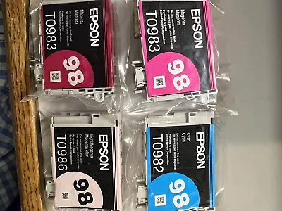 Lot Of 4 Genuine Epson 98 Ink Cartridges OEM New/Sealed Exp: Unknown • $22