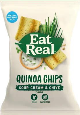 Eat Real Quinoa Chips - Sour Cream & Chive 80g - Pack Of 6 • £23.35