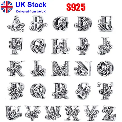 Genuine S925 Charm Bead Alphabet Birthday Names Letter A - Z Vintage Gift UK • £11.99