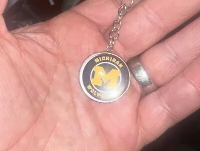 University Of Michigan Wolverines NCAA Cabochon Glass Keychain 1” Round • $2.99