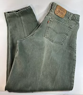 Vintage Levis 550 Mens 38x32 Relaxed Fit Orange Tab Denim Jeans Green USA 80s 90 • $36.99