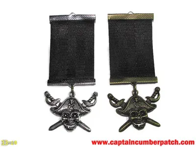 Steampunk Badge Brooch Pindrape Medal Pirate Skull Silver Bronze #QMP11 #QMP12 • $10.10