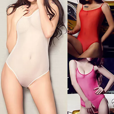 Women Lingerie Babydoll Mesh Sheer Bodysuit Teddy Underwear Nightwear US Ship • $6.38