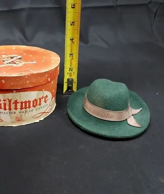 Old MINI Salesman's Sample BILTMORE Green FELT HAT FEDORA Trapper Hunter & BOX  • $39.99