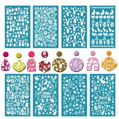 Easter Rabbit Silk Screen Stencil Clay Silkscreen Print For DIY Printing Earring • £4.22