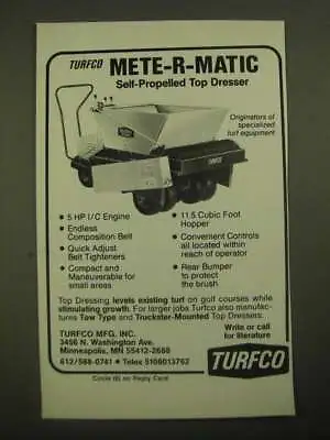 1987 Turfco Mete-R-Matic Dresser Ad • $19.99