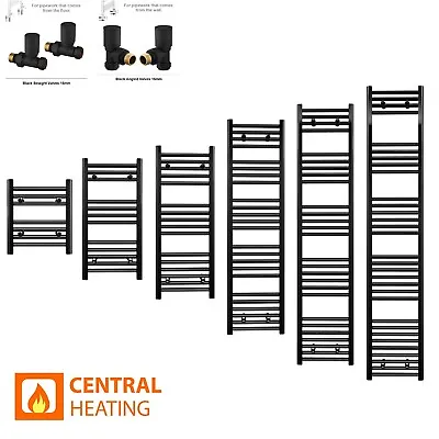 Black Heated Towel Rail Radiator Designer Bathroom New All Size's Fast Ship • £95.99