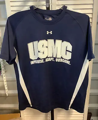 Men's Large Under Armour USMC Improve Adapt Overcome Shirt 2484 • $18.99